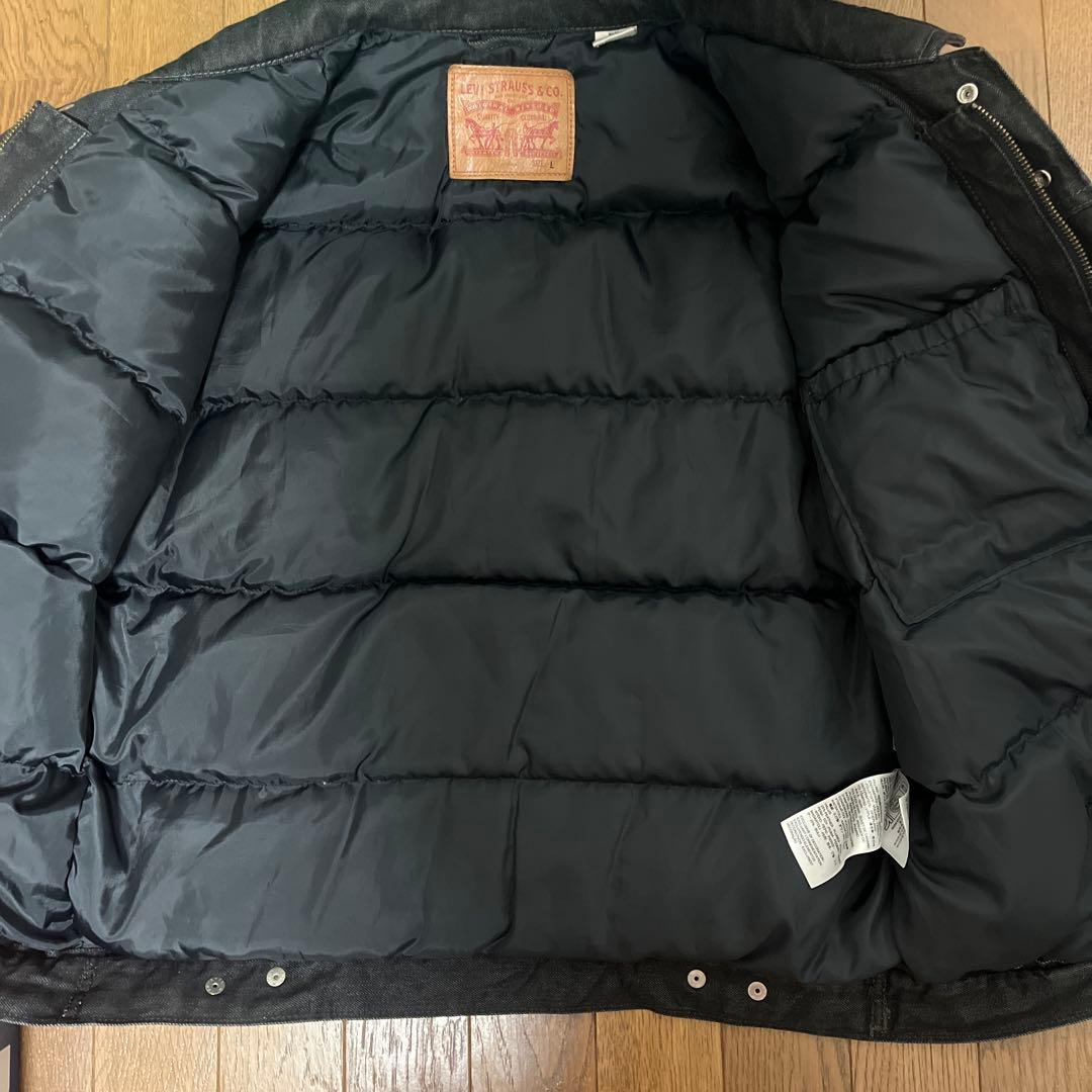 Levi's ブラックデニムダウンジャケット L