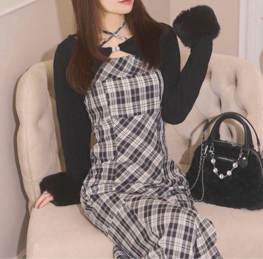 【最終値下げ】michellMacaron ボレロチェックロングワンピース