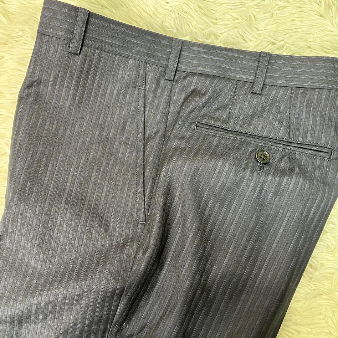 未使用級✨ゼニア　セットアップスーツ　シングル　2B ネイビー　ストライプ　S