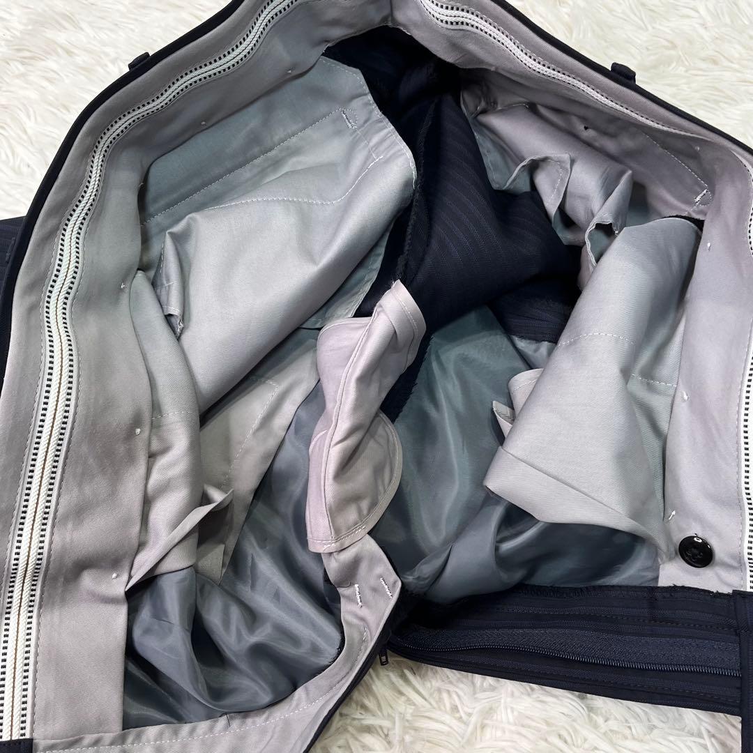 未使用級✨ゼニア　セットアップスーツ　シングル　2B ネイビー　ストライプ　S