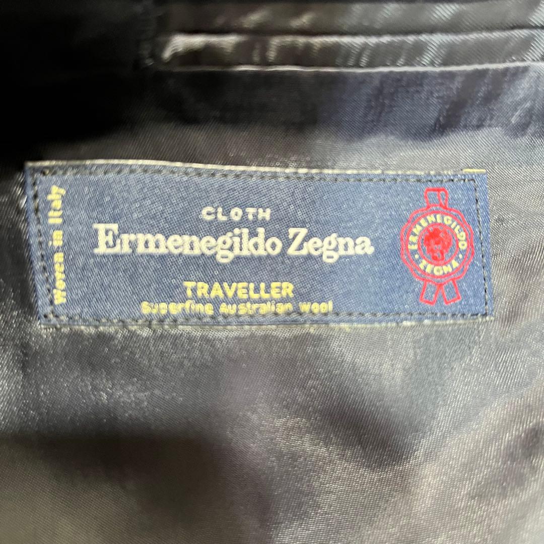 未使用級✨ゼニア　セットアップスーツ　シングル　2B ネイビー　ストライプ　S