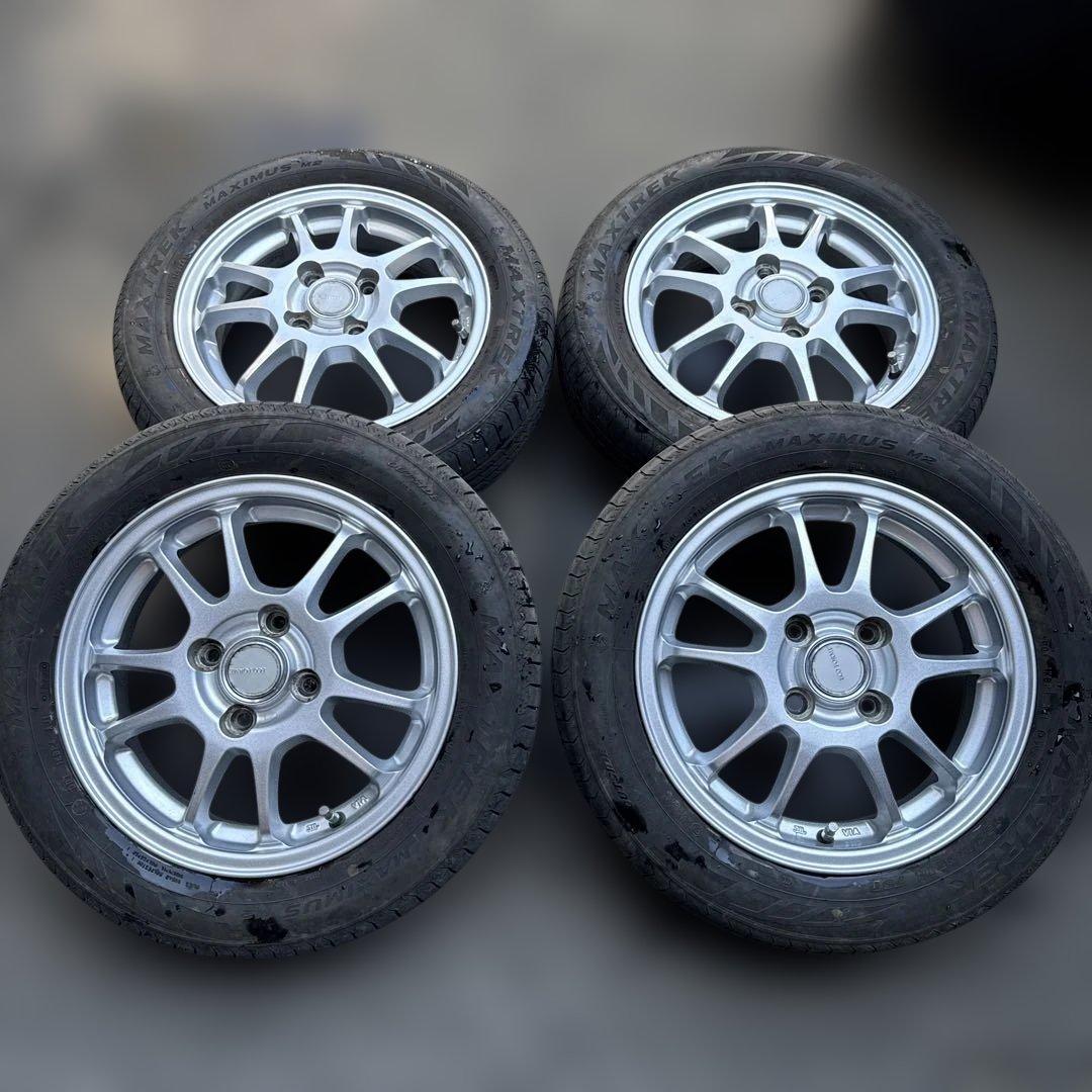 ①ボス サマータイヤ バリ溝 155/65R14 ホイール（A0414）