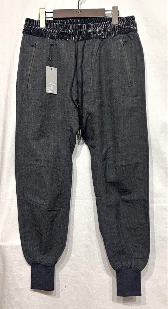 新品Dhyanaウールストライプサルエルリブパンツbacklashバックラッシュ
