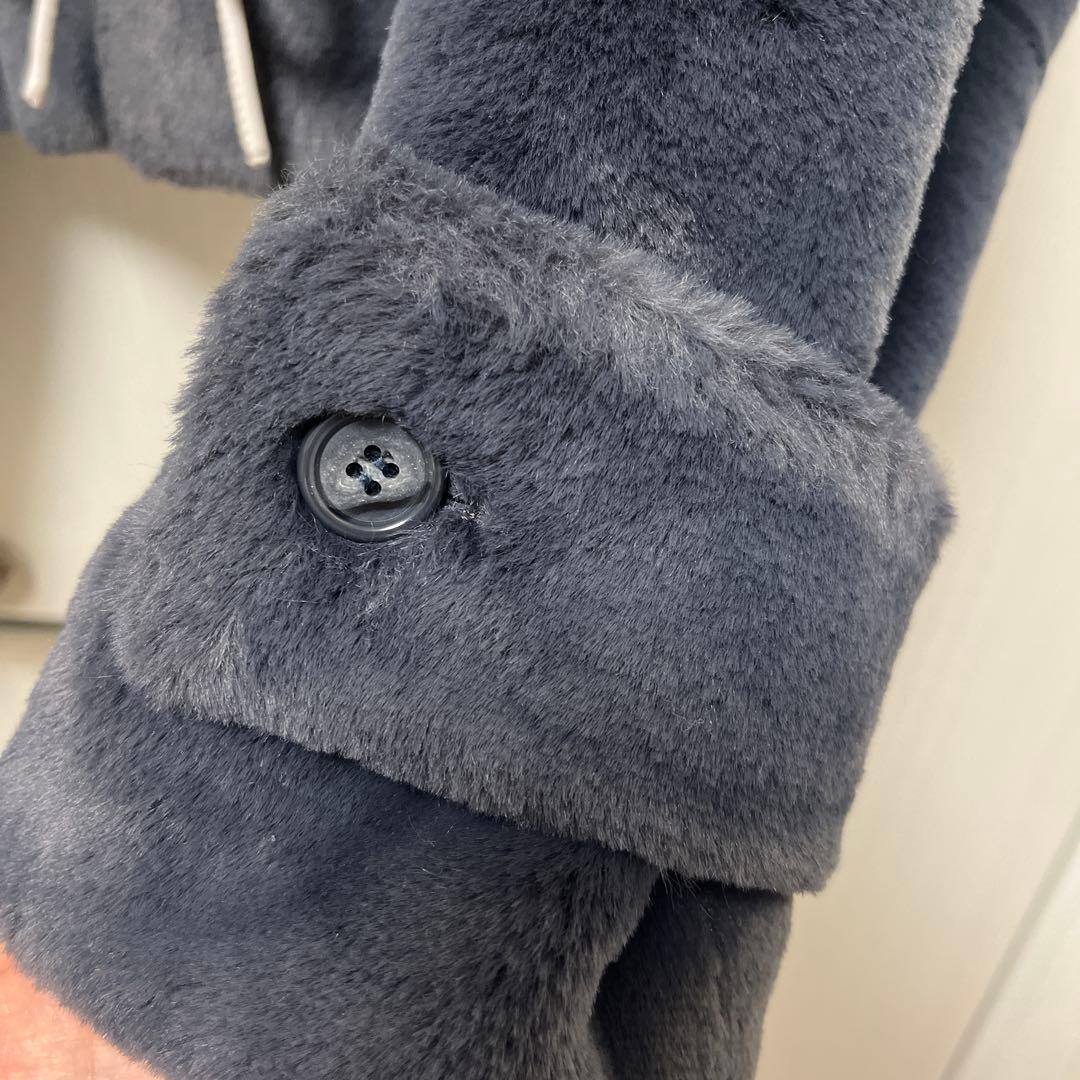 クリーニング済 FURFUR フード付きグレー ファー コート