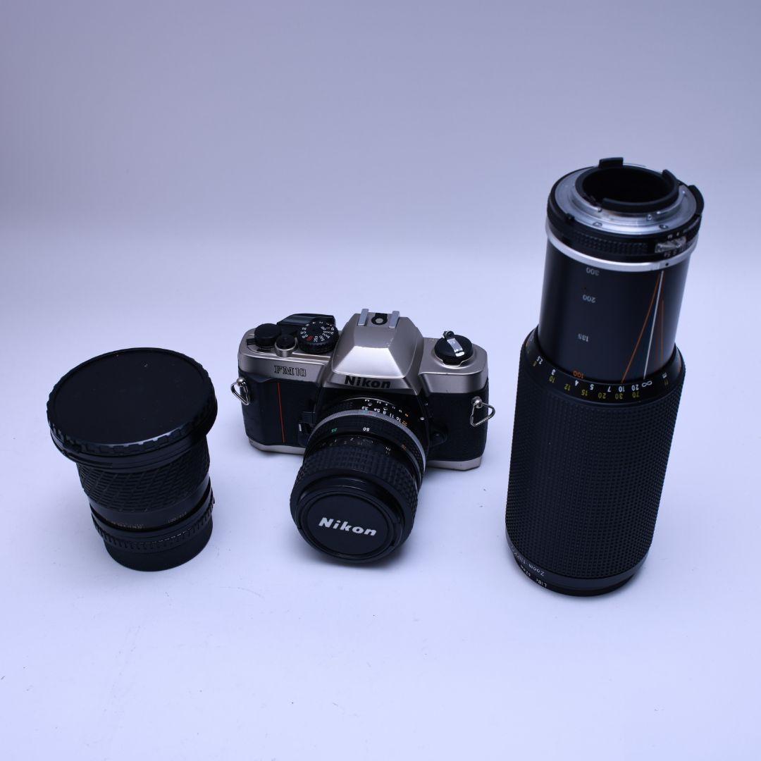 フィルムカメラ Nikon FM10レンズ3本 電池付き
