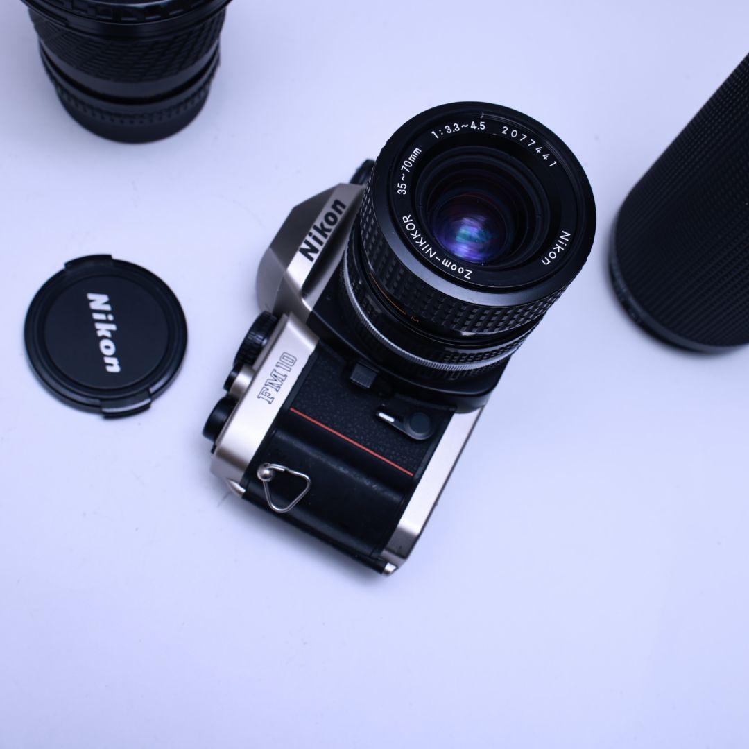 フィルムカメラ Nikon FM10レンズ3本 電池付き