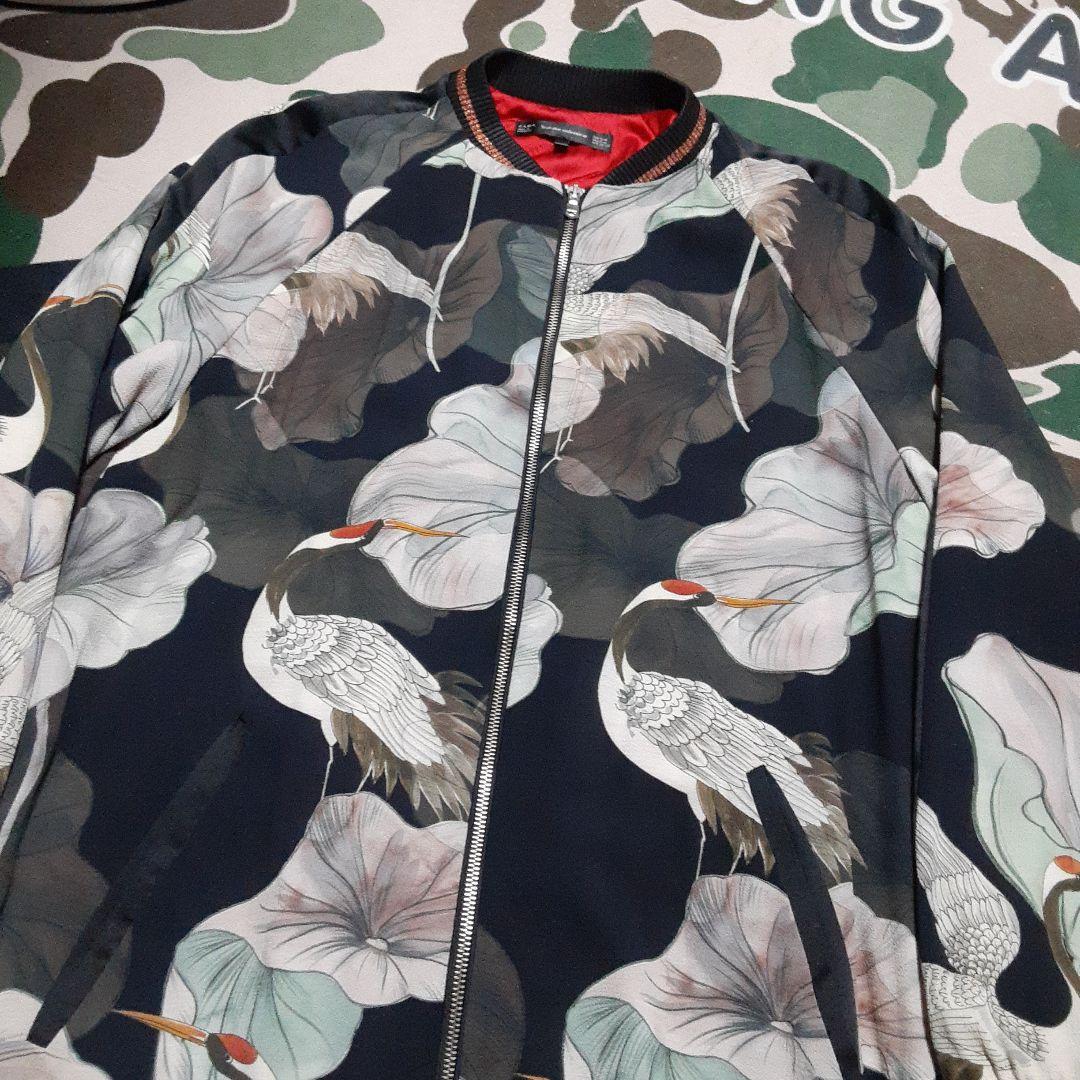 ZARA ザラ　鶴ドレスコート　スカジャンロング丈