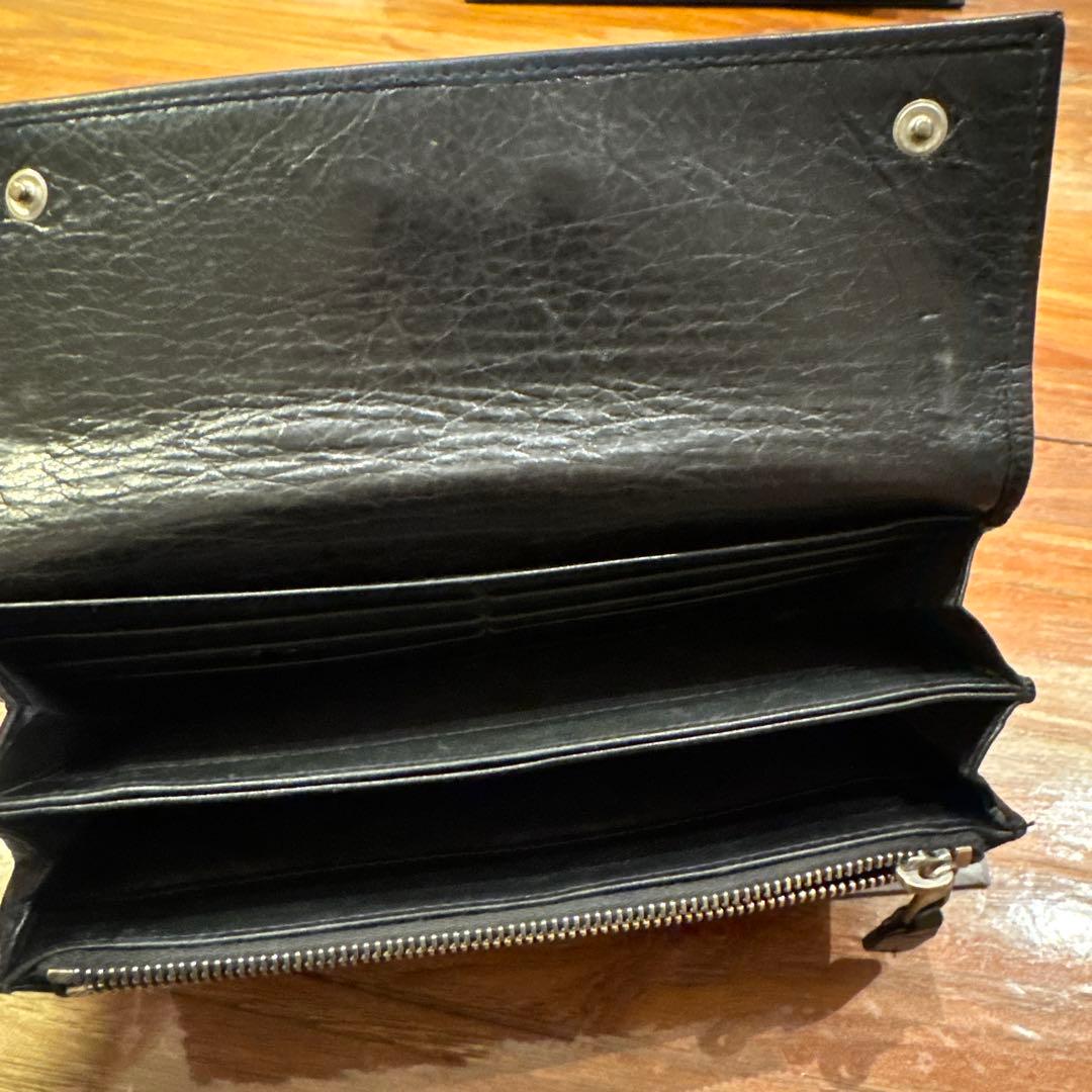 BALENCIAGA ブラックレザー ウォレットチェーン付き