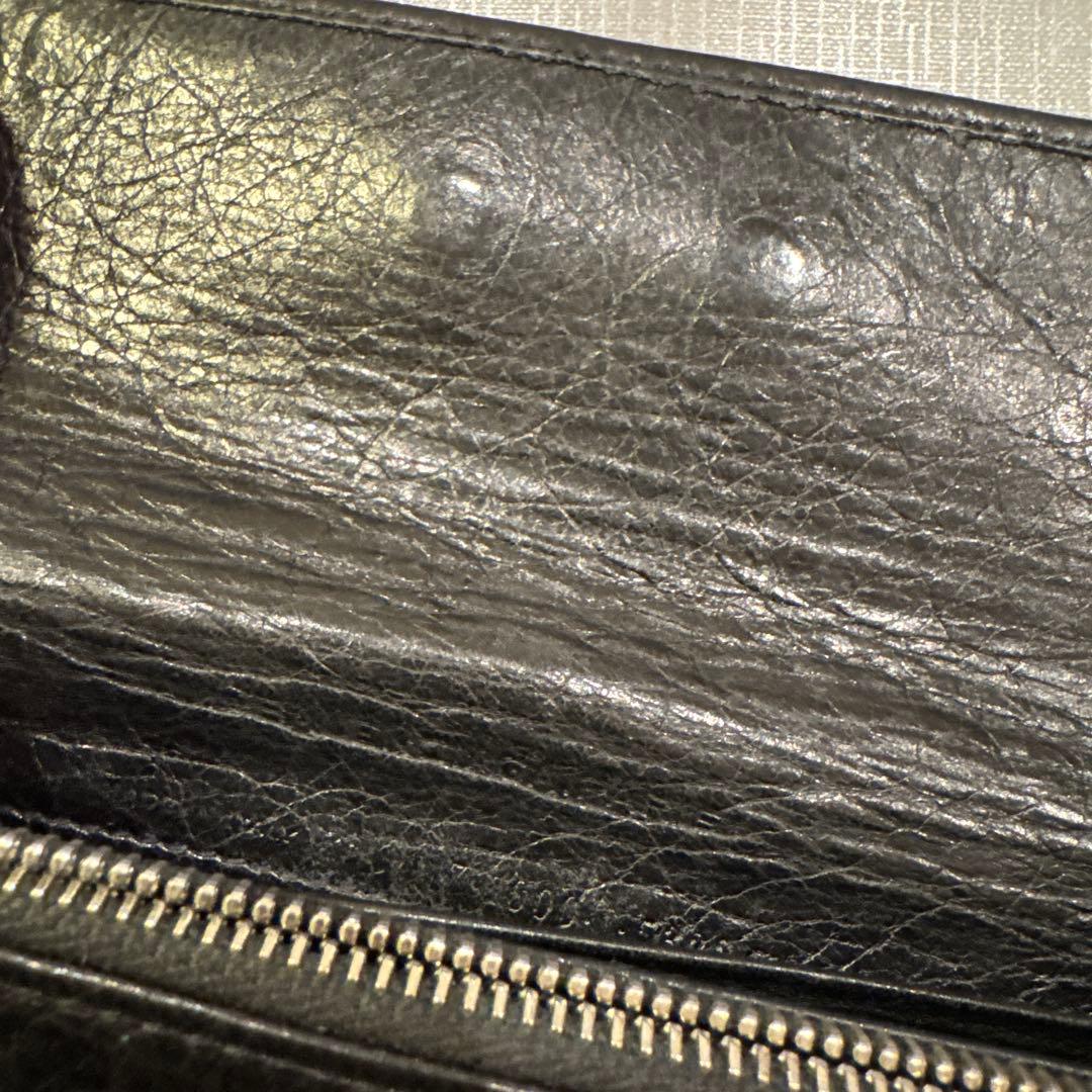 BALENCIAGA ブラックレザー ウォレットチェーン付き