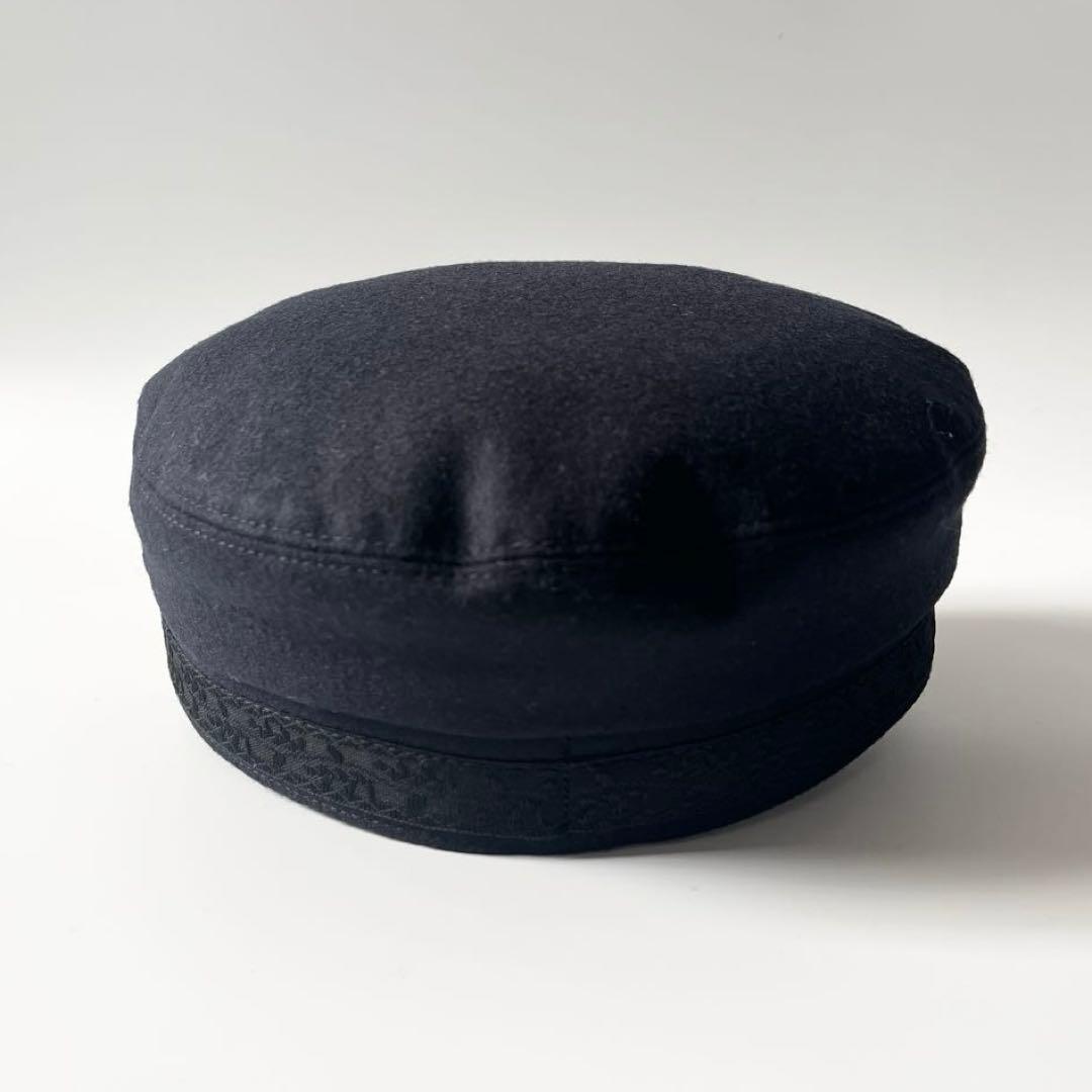 セリーヌ　トリオンフ　セーラーキャップ　ウールクロス　紺色　ネイビー　57サイズ