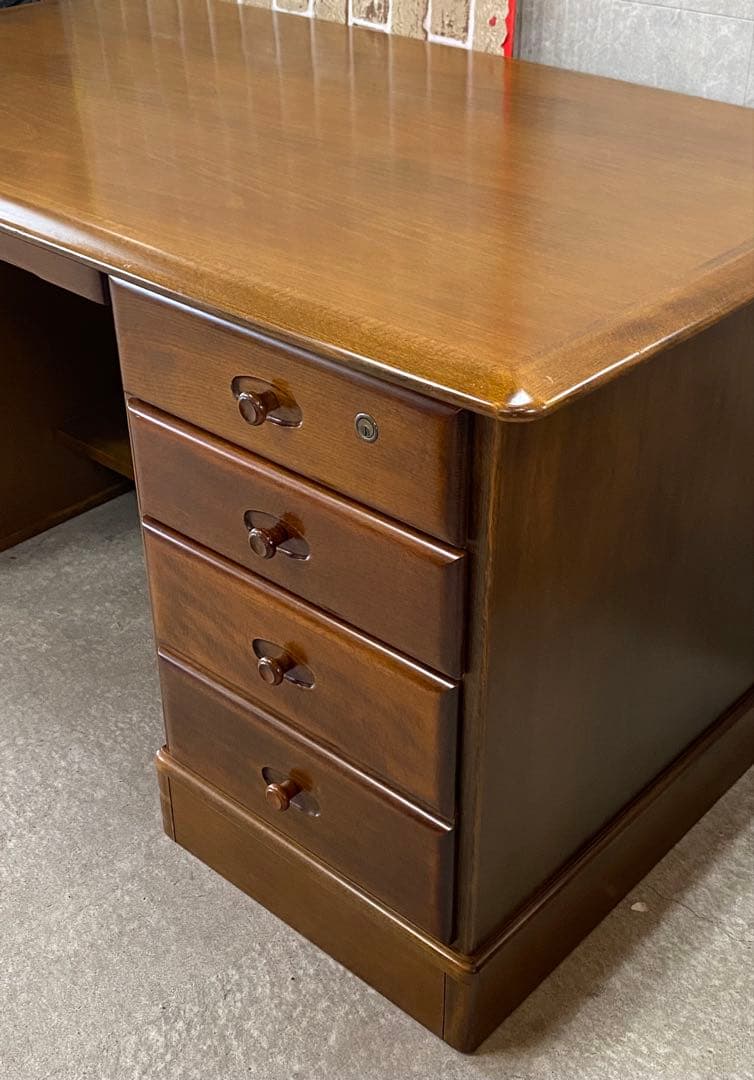 Karimoku カリモク 書斎机 デスク 片袖机 勉強机 木製 ブラウン 札幌