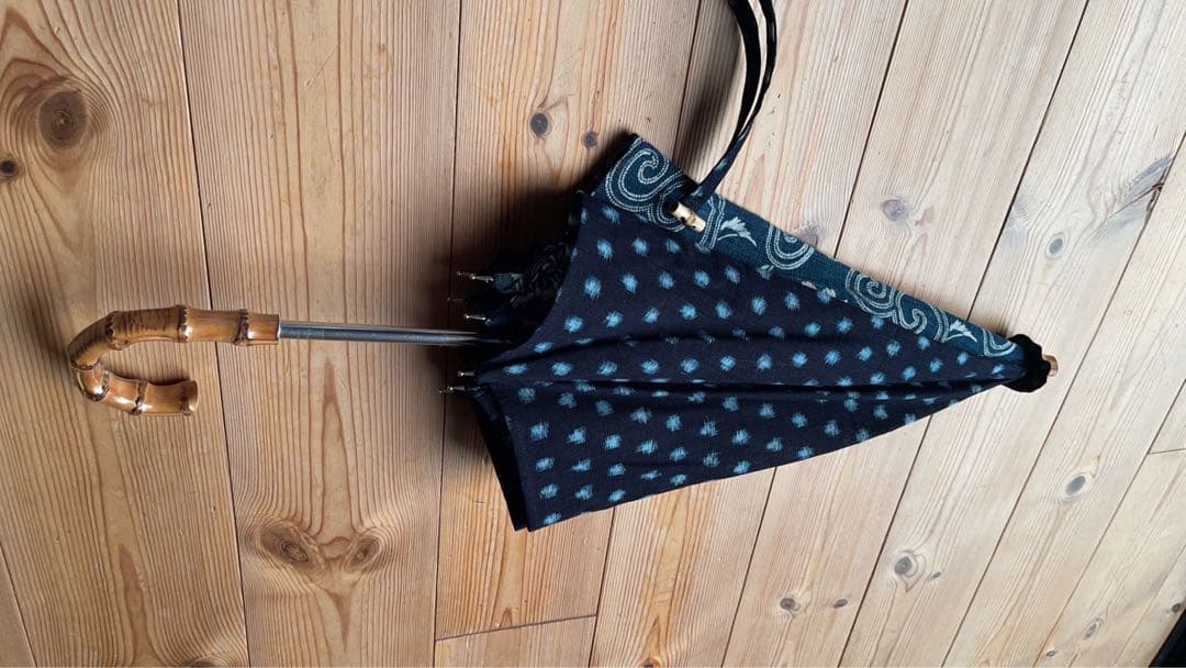 雪ん子　型染めリメイク日傘