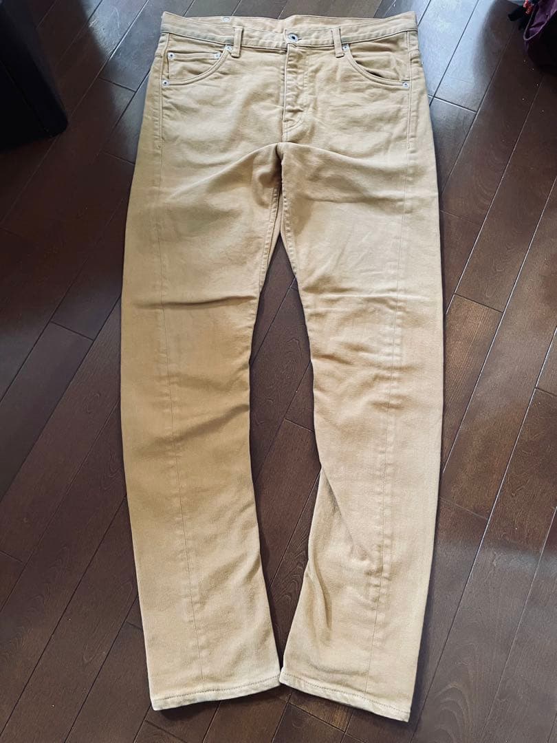 バックラッシュ　ストレッチデニム　セミサルエル　茶系　パンツ