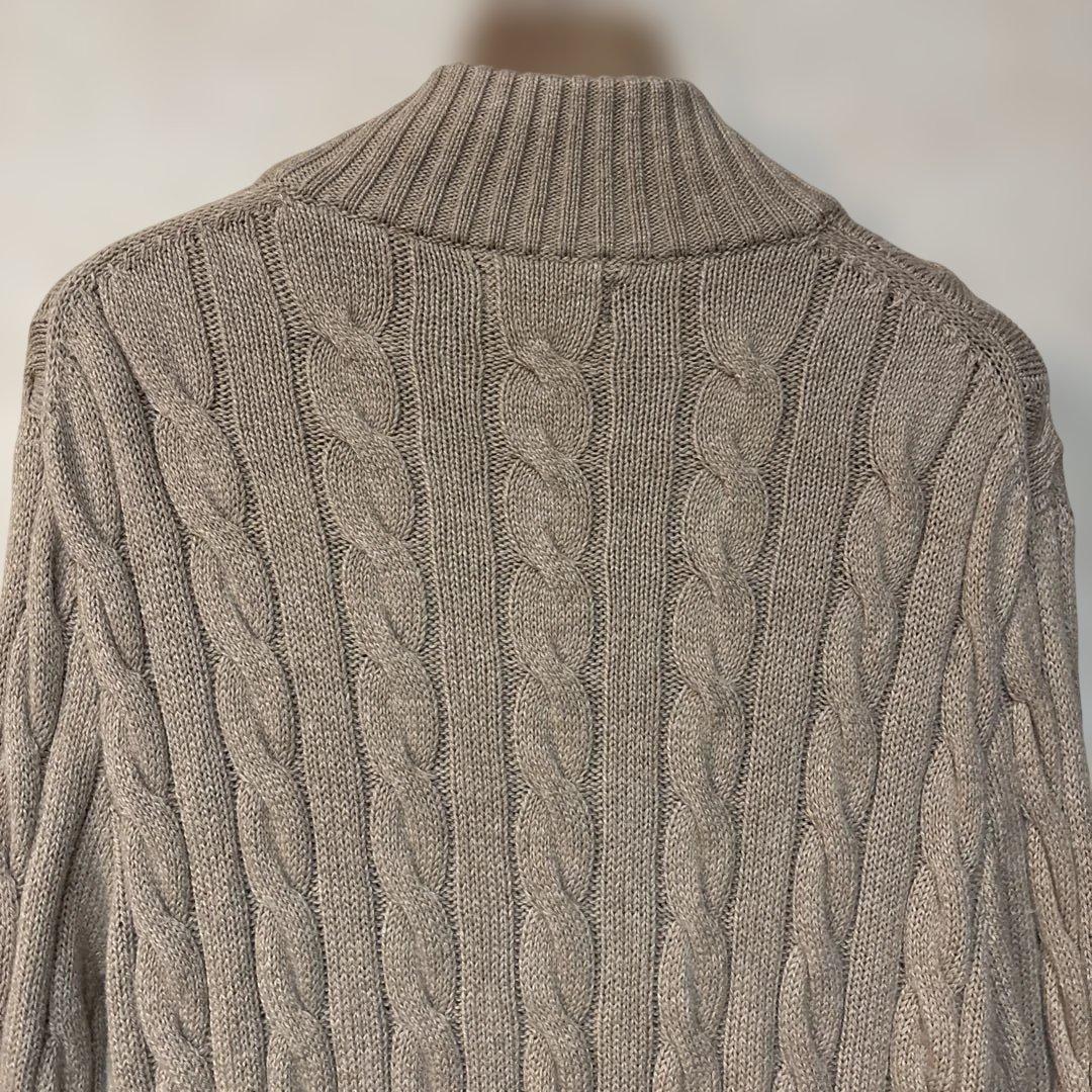 Polo Ralph Lauren ベージュ ハーフジップケーブルニット