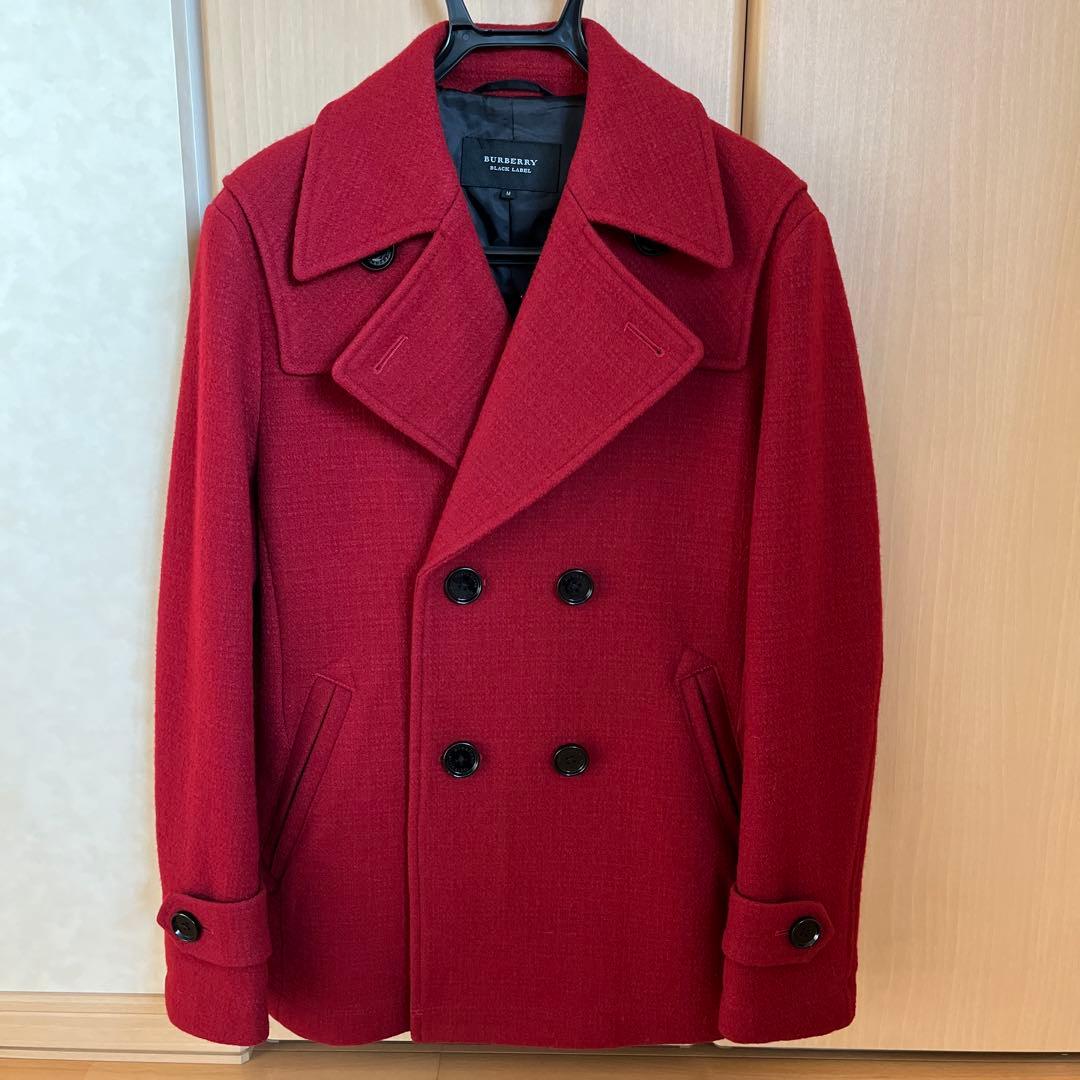 【美品】バーバリーブラックレーベル　 赤　ピーコート M