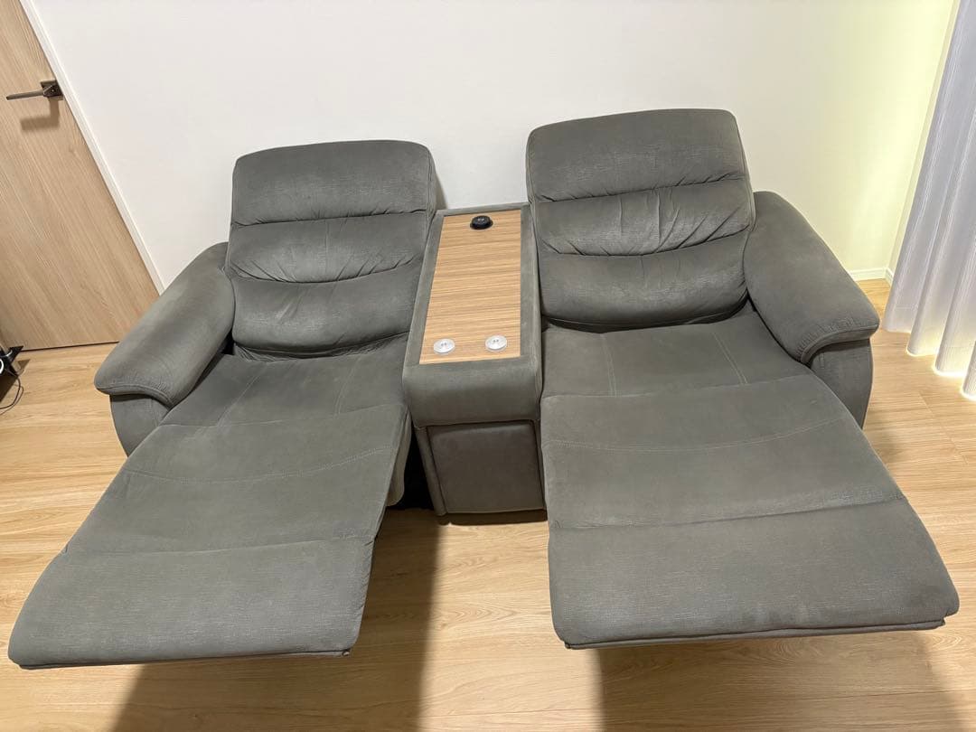 ニトリ Nビリーバ 電動リクライニングソファ 2人掛け 布張り グレー ふかふか