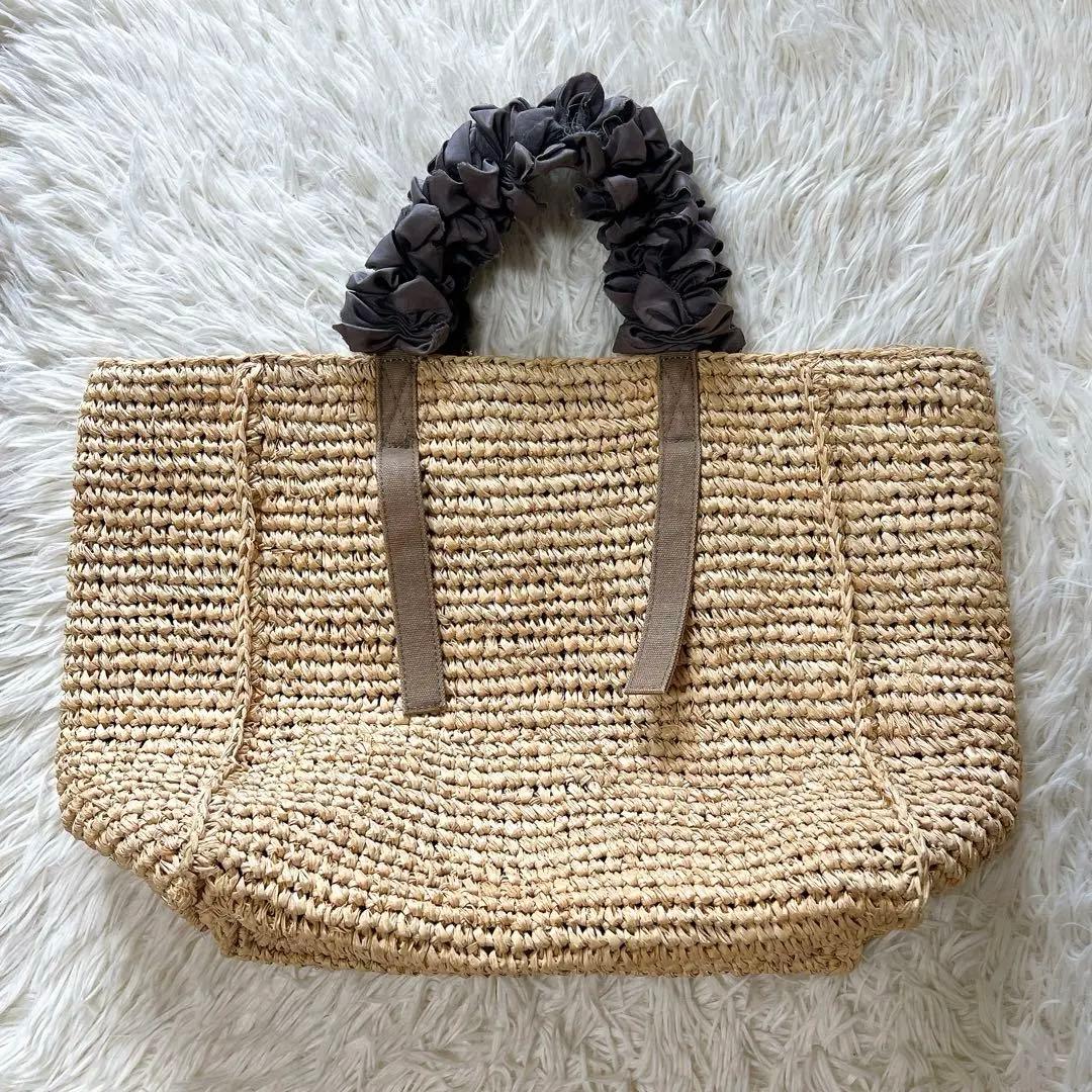 ラドロー　カゴバック　ストロー　ラフィア　グレープハンドル