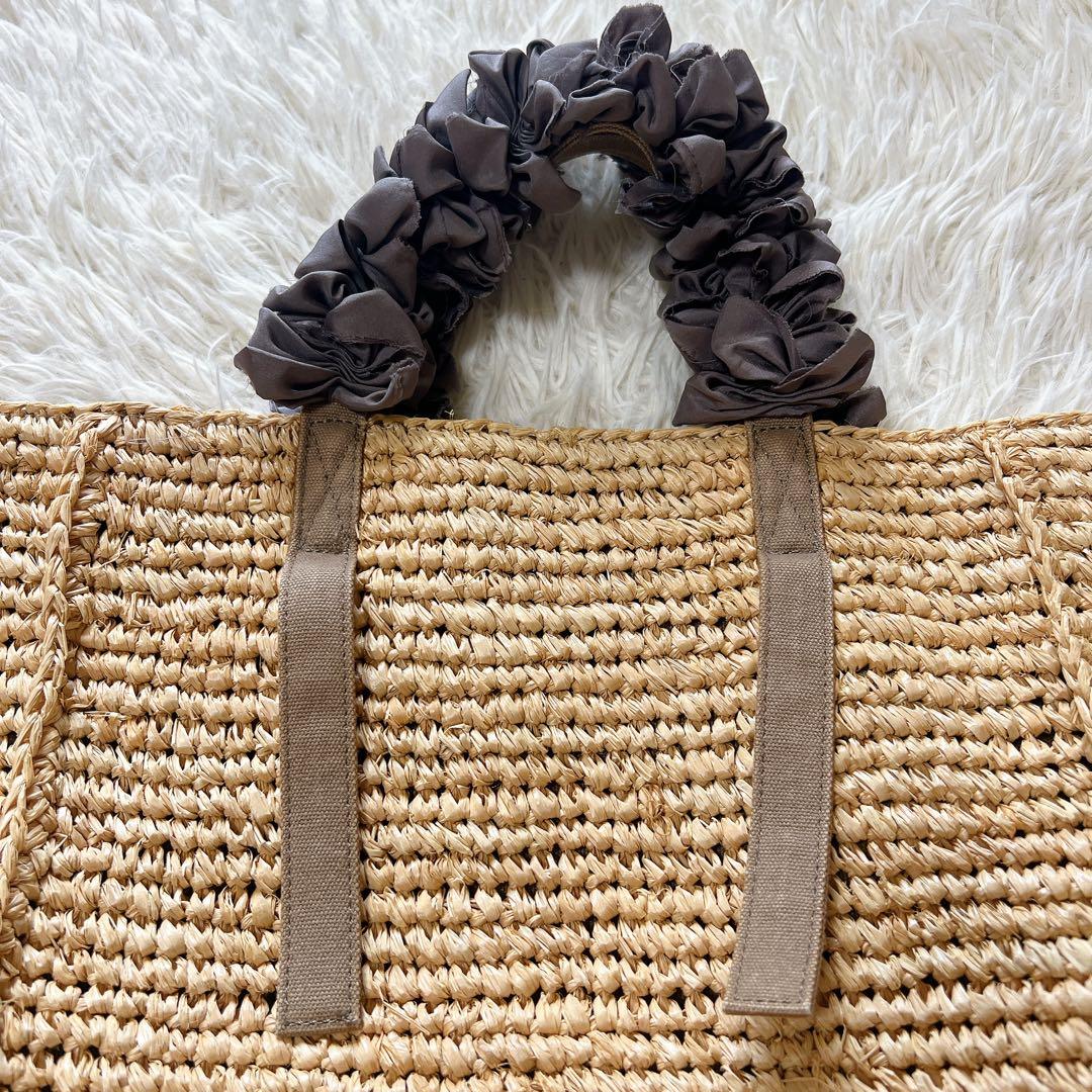 ラドロー　カゴバック　ストロー　ラフィア　グレープハンドル