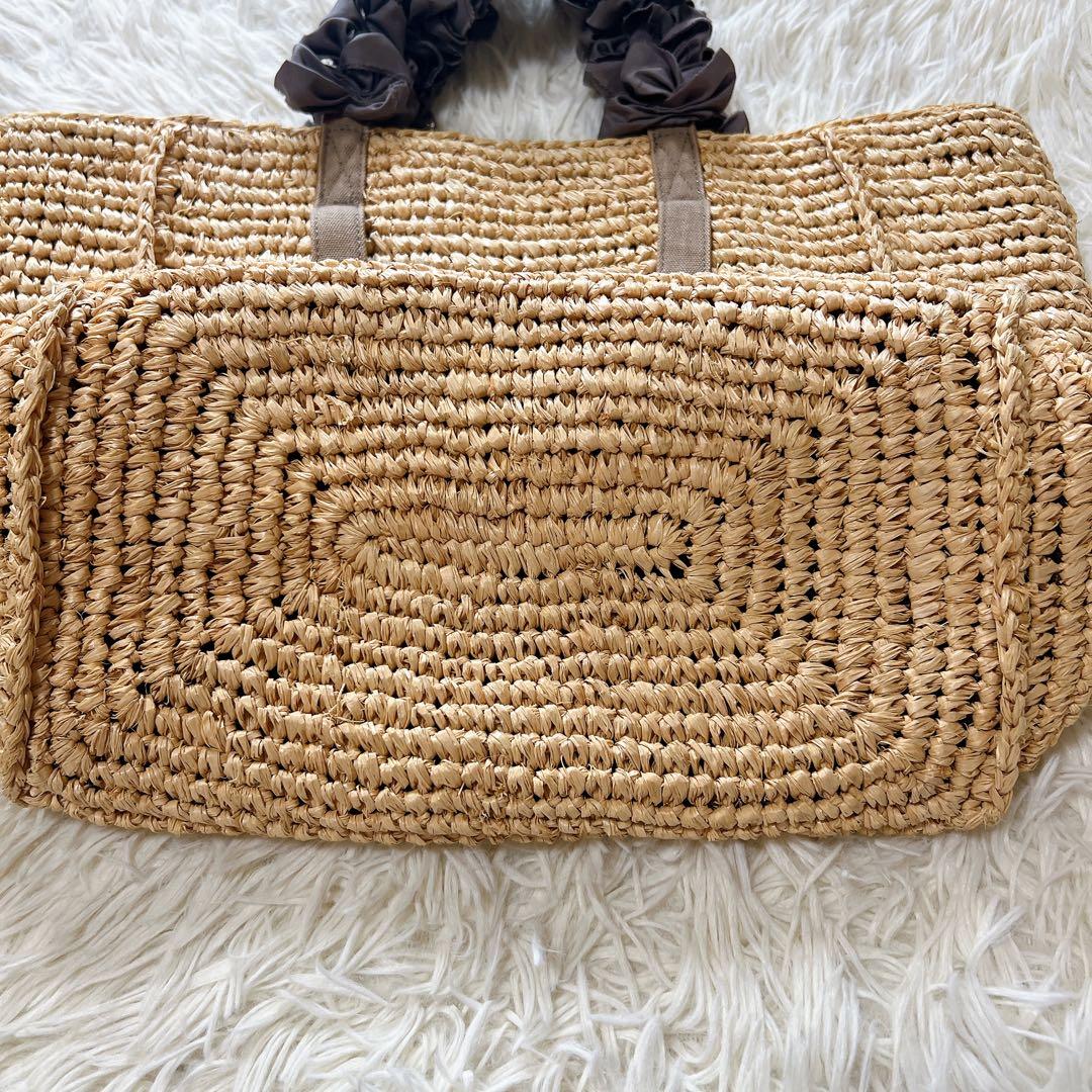 ラドロー　カゴバック　ストロー　ラフィア　グレープハンドル