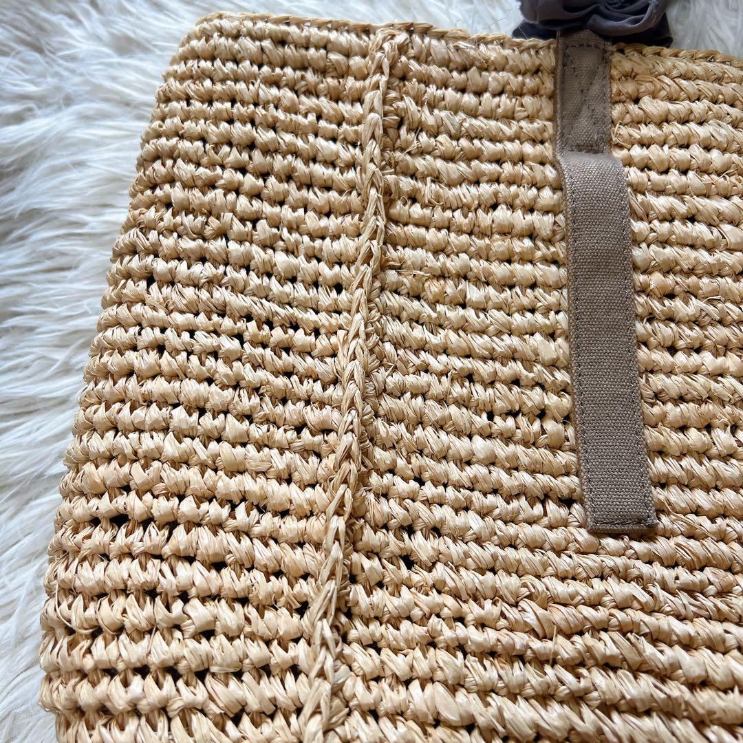 ラドロー　カゴバック　ストロー　ラフィア　グレープハンドル