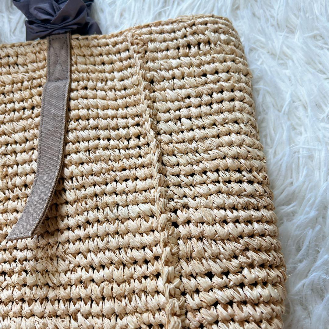 ラドロー　カゴバック　ストロー　ラフィア　グレープハンドル