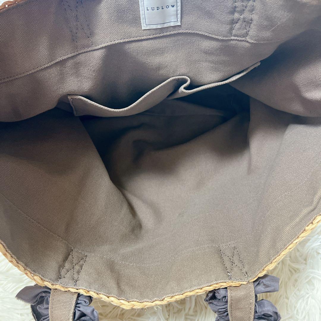 ラドロー　カゴバック　ストロー　ラフィア　グレープハンドル