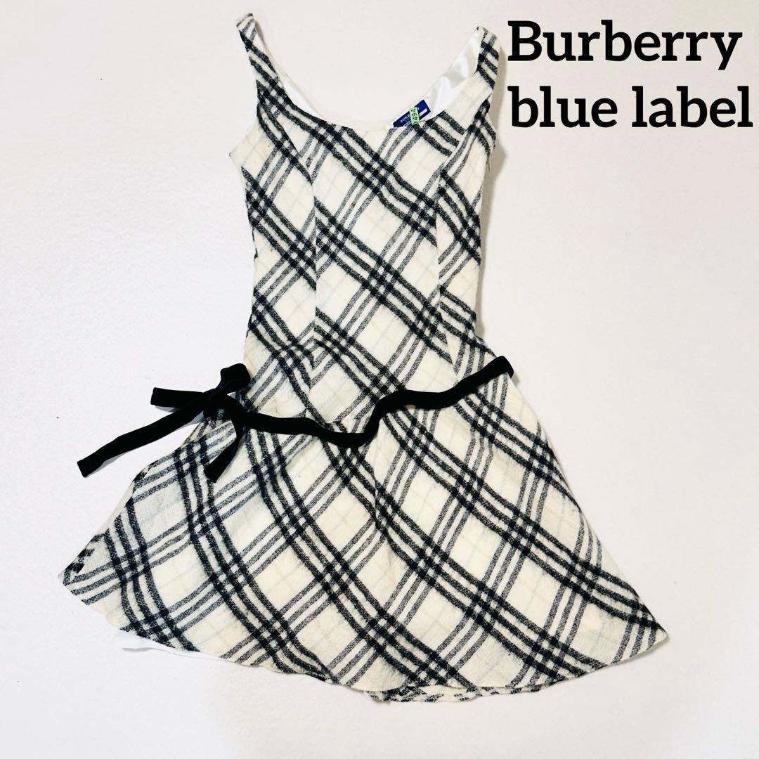 バーバリーブルーレーベル ノバチェック ノースリーブ ワンピース 36