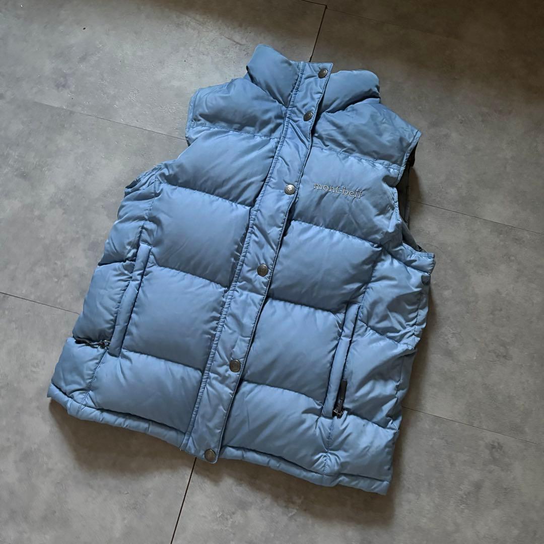 【希少カラー❗️】今期トレンド！mont-bell ダウンベスト　スカイブルー　S