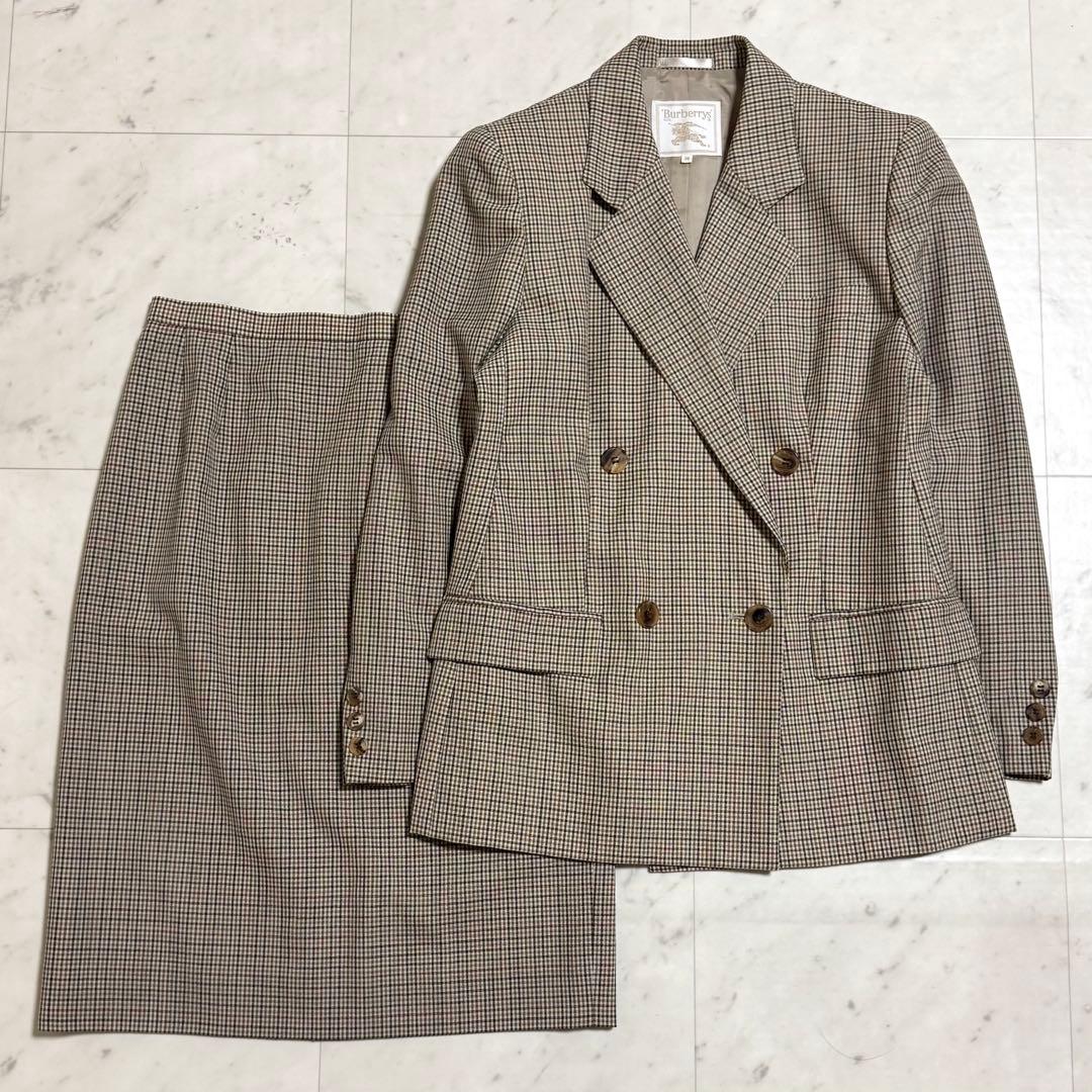 バーバリーズ セットアップ ジャケット スカート ウール100% チェック