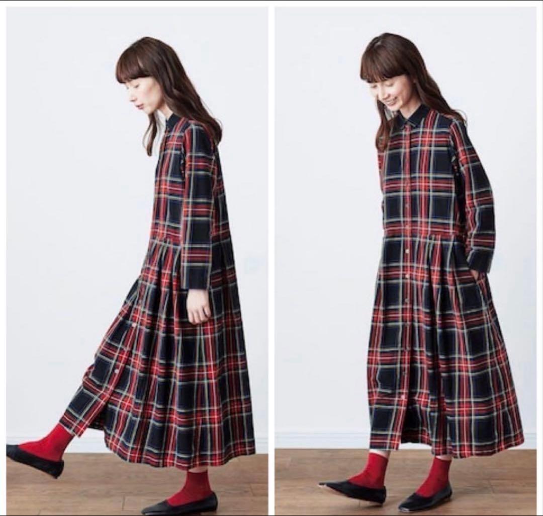 Sunny cloudsサニークラウズponさんのタータンチェックワンピース L