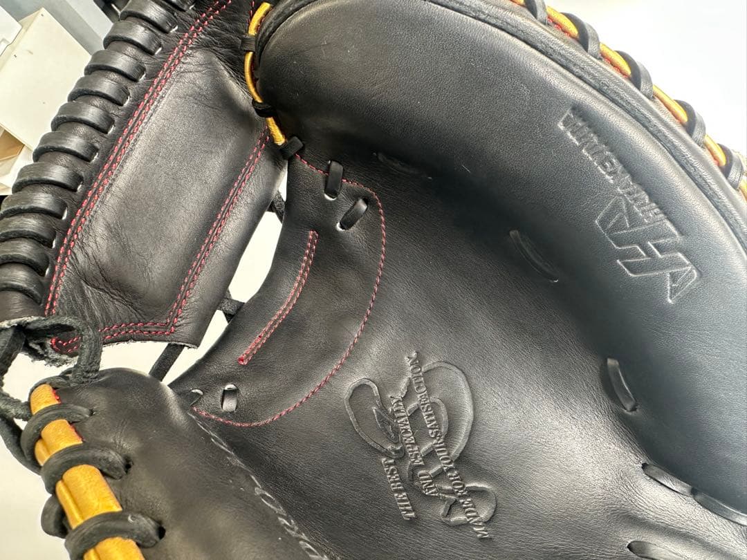 ハタケヤマ 左投げPRO-M62 ブラック/イエロー 軟式キャッチャーミット