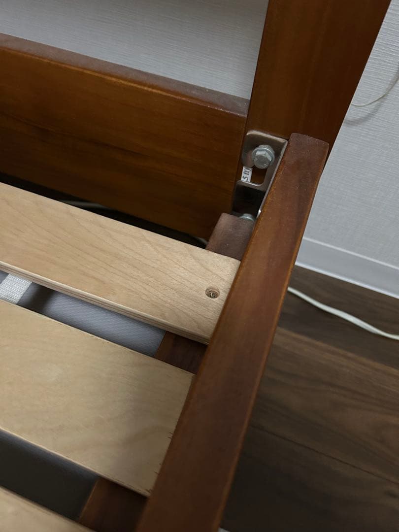 スキャンティーク　シングルベッド　(シモンズマットレス込み)中古品