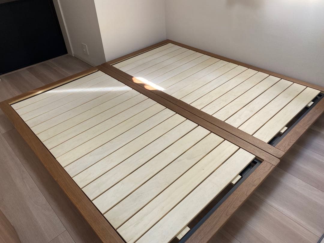 無印良品　木製ベッドフレーム　シングル　ウォールナット（2個セット）※バラ売り可