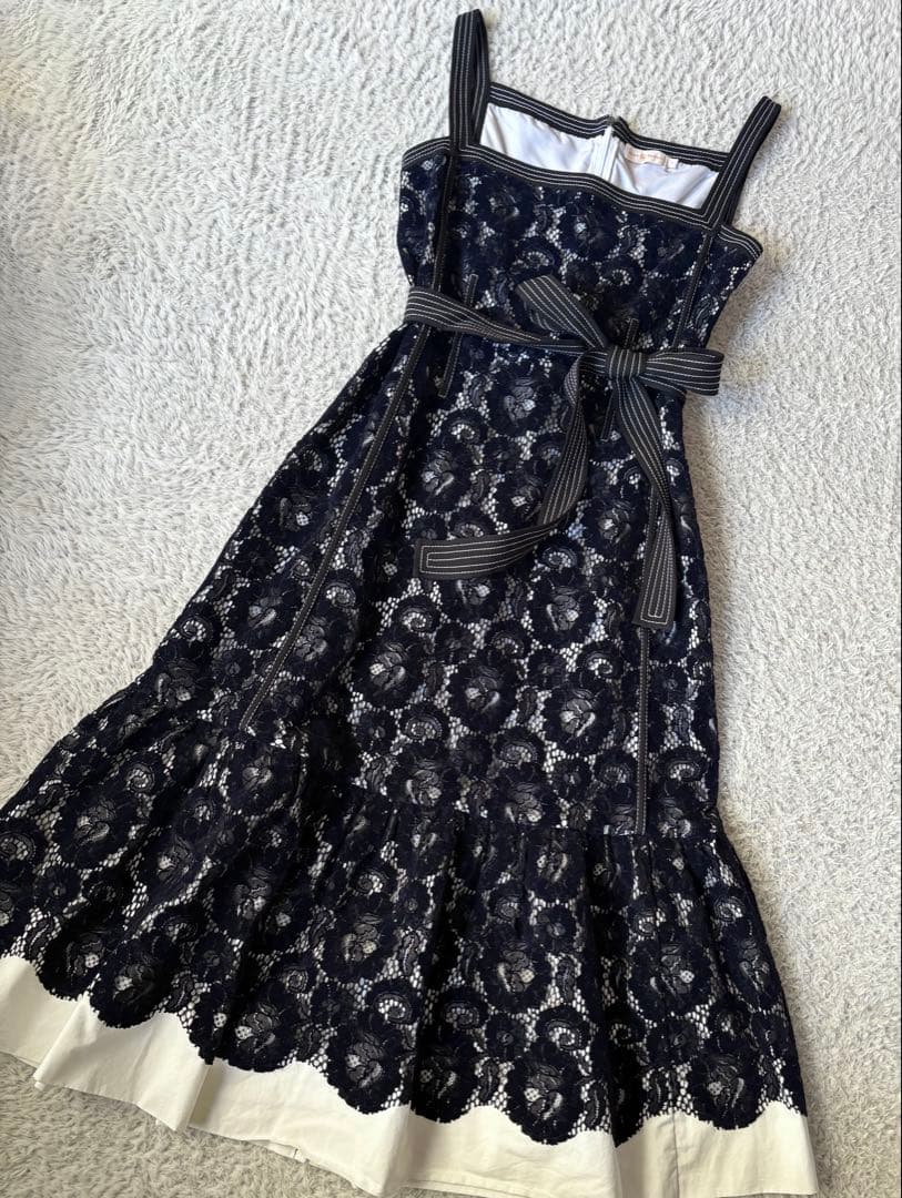 TORY BURCH ベロアレース リボンドレス