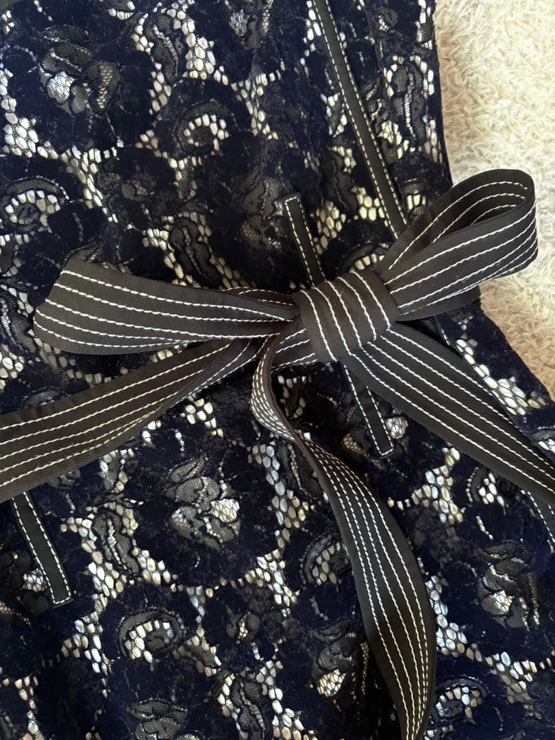 TORY BURCH ベロアレース リボンドレス