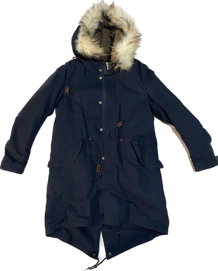 AMERICAN RAG CIE モッズコート　2WAYファー付き　　ネイビー