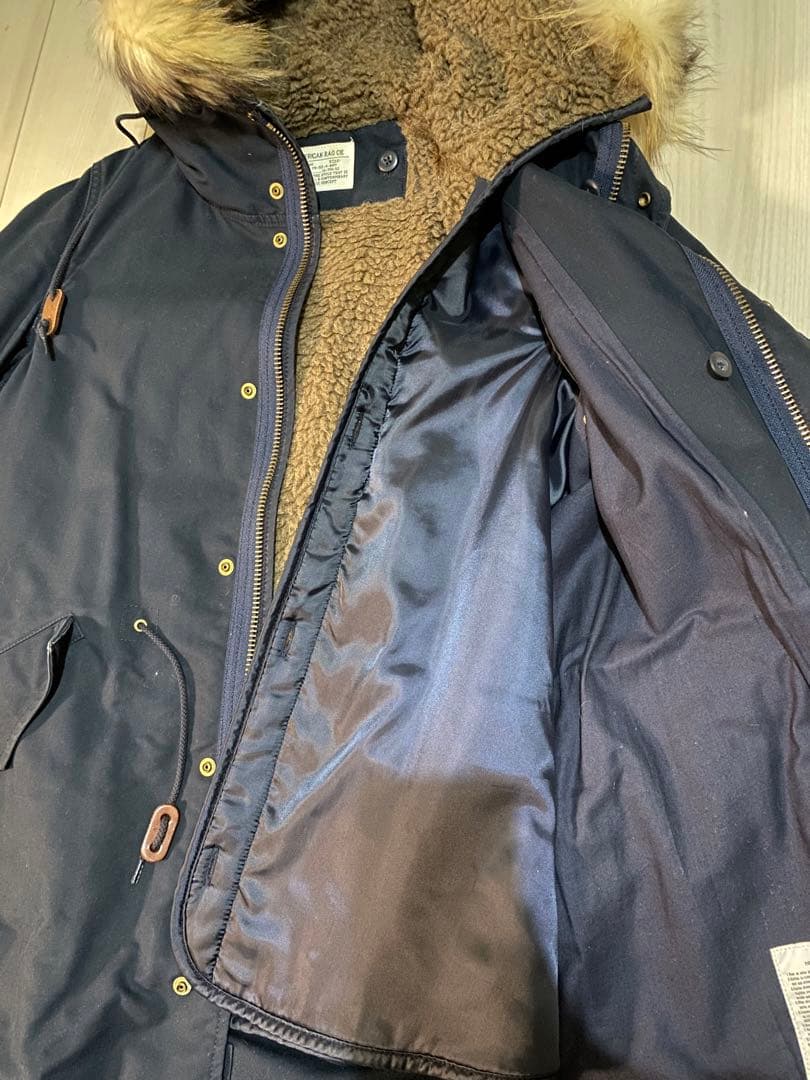 AMERICAN RAG CIE モッズコート　2WAYファー付き　　ネイビー