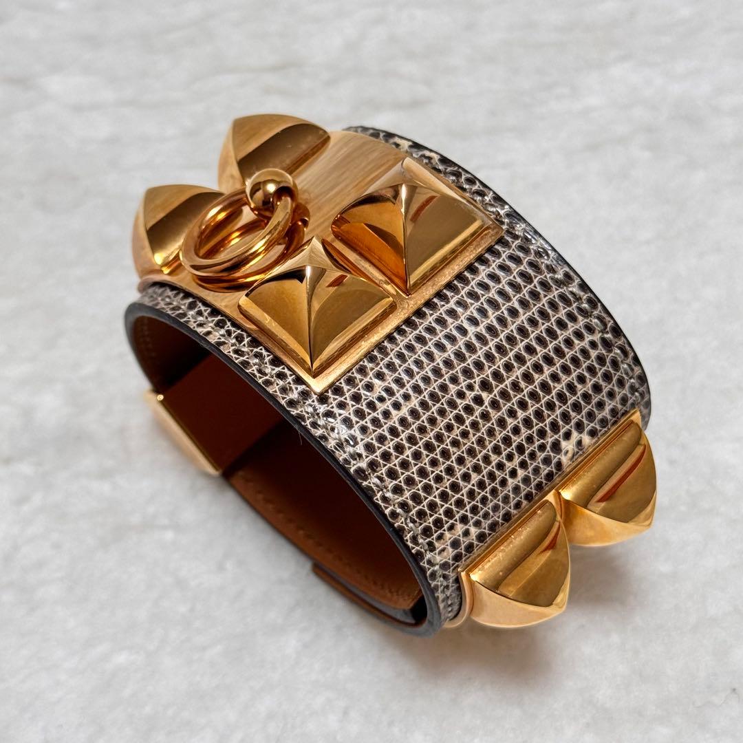 ラビ✨エルメス コリエドシアン ブレスレット バングル リザード エキゾチ