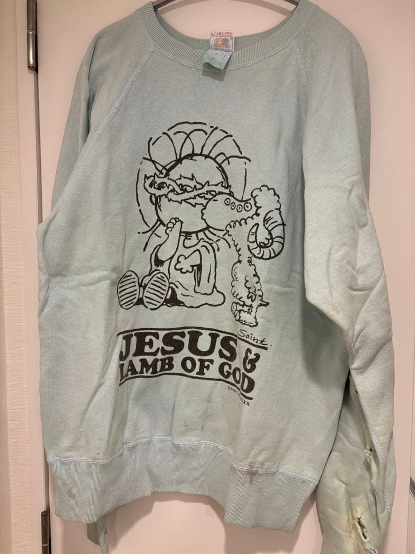 SAINT Mxxxxxx人気デザインスウェット M ライトブルー