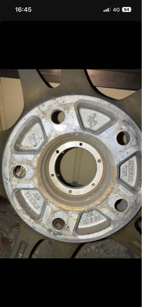 17インチ9J+45 2本 アルミホイール 純正流用ドリケツ