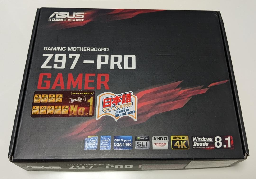 ASUS Z97-PRO GAMERマザーボード,i3-4160,24GBセット