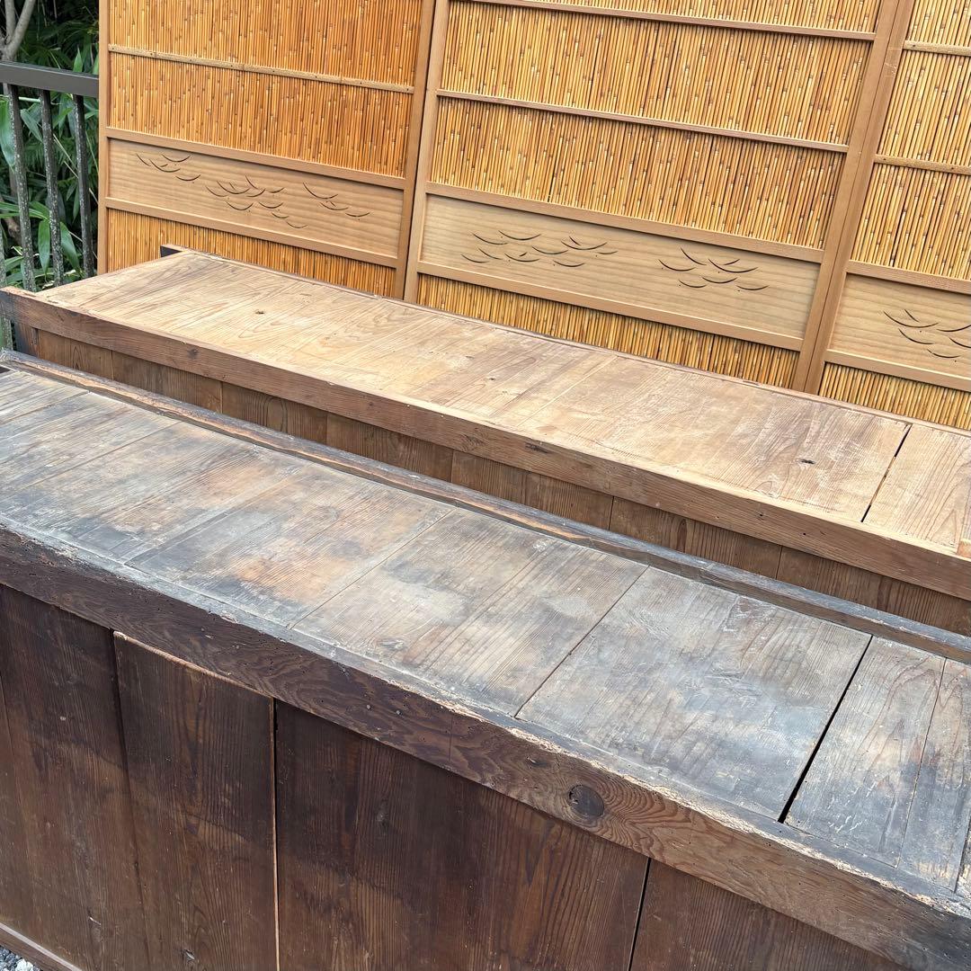 送料無料 明治時代 近江水屋箪笥 一間膳棚 近江箪笥 二段重ね 時代家具 和家具