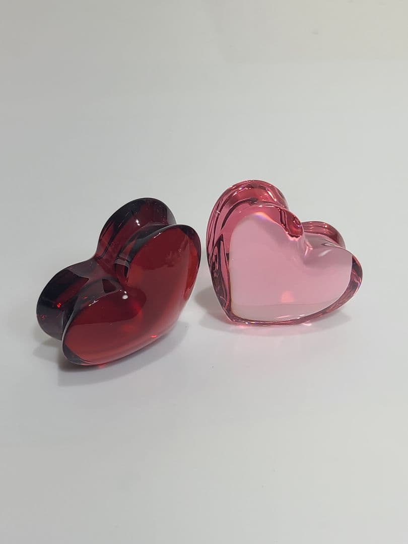 週末値下げバカラ　ザンザン ハート　オブジェ　レッド　ピンク