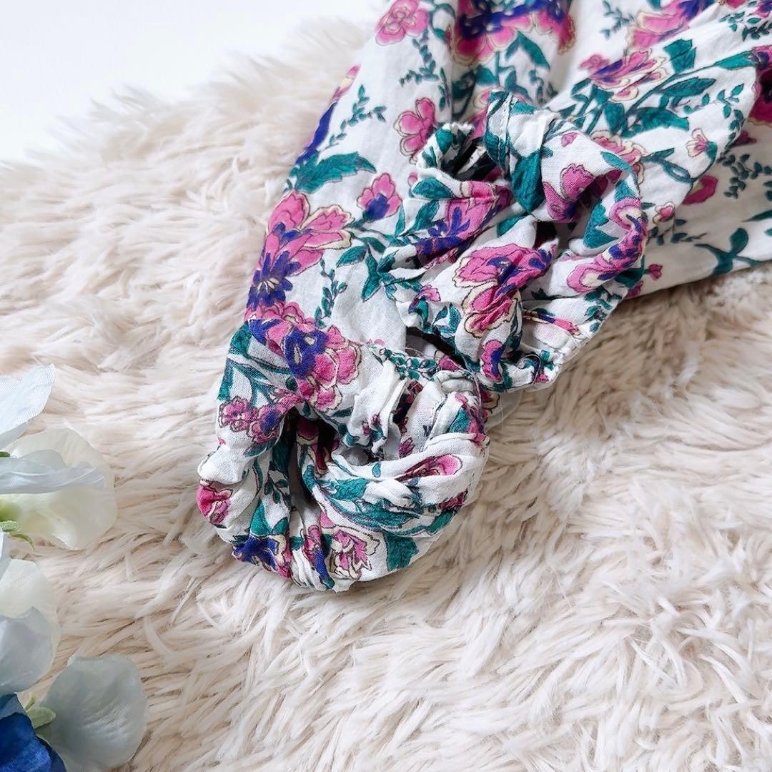 極美品ꕥザシンゾーン 近年 ホーリードレス フラワープリント フリル マキシ丈