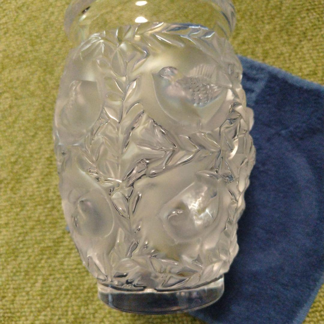 Lalique バガテル　葉と鳥の彫刻 花瓶