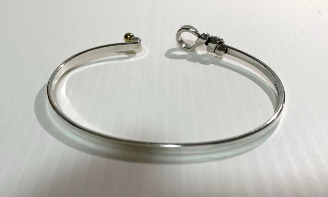 【Tiffany & Co. 】フック&アイ バングル シルバー K18 コンビ