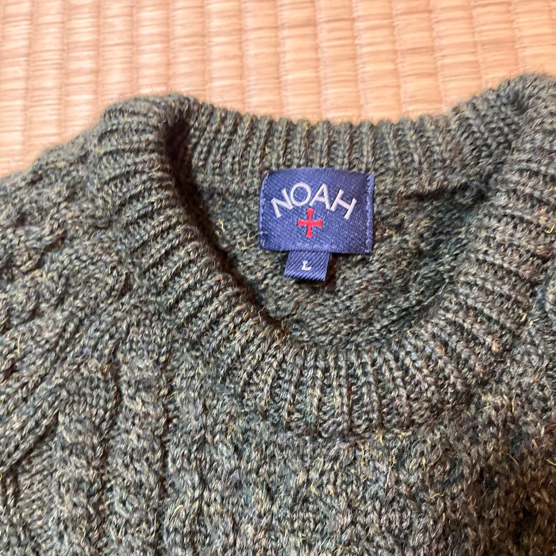 ぜ*ん様 NOAH ダークグリーン ケーブルニット セーター L