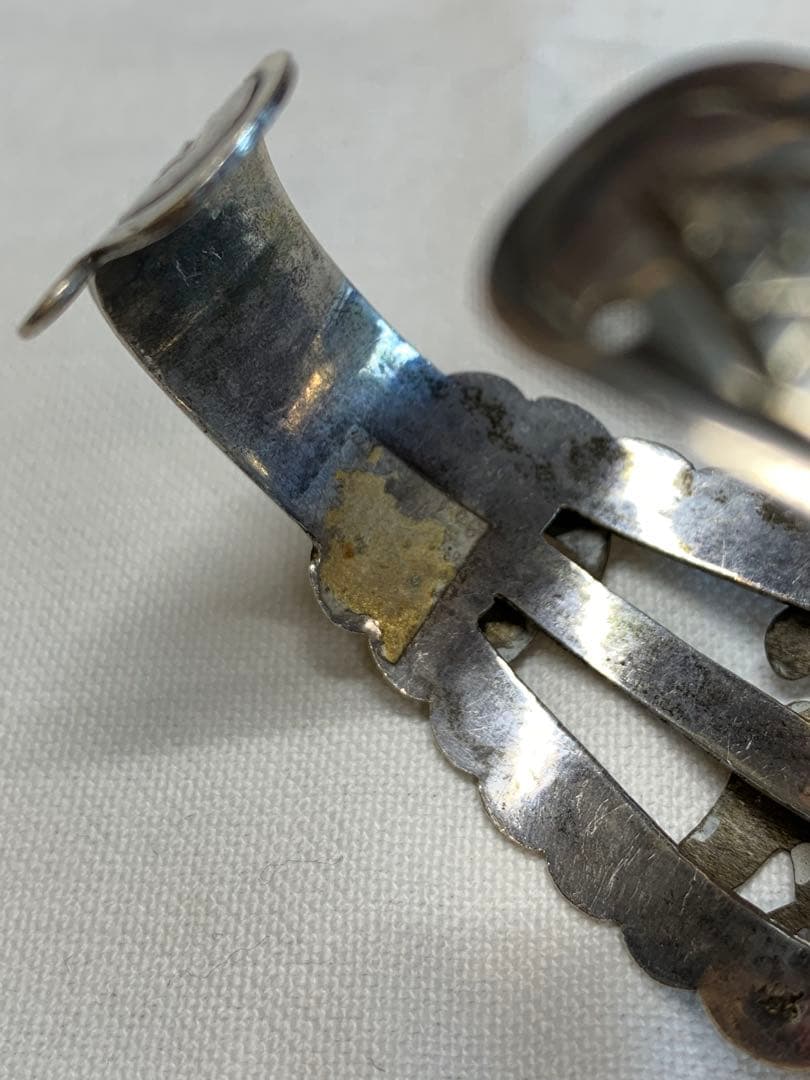 シルバーとゴールド ターコイズ バングル　925刻印18K刻印　ビンテージ