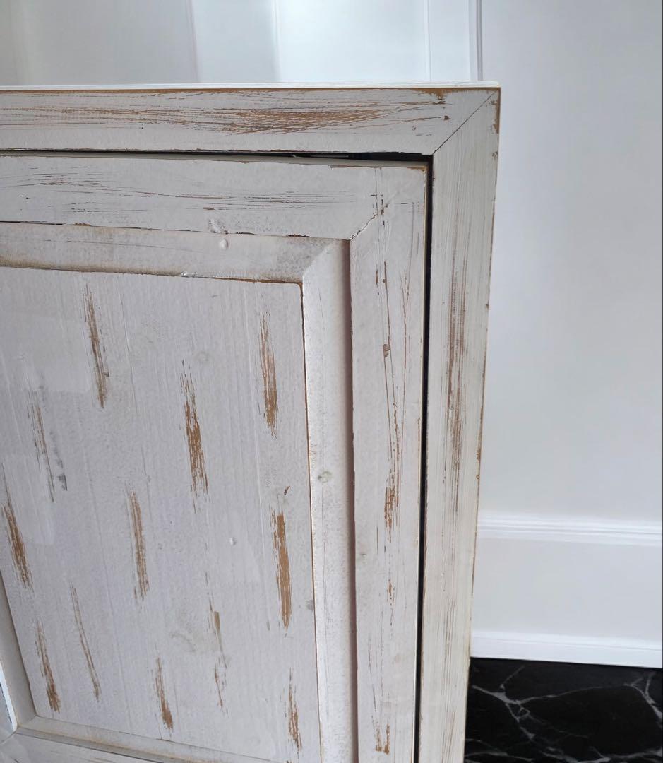 アンティーク調カントリー調★扉付きスタンドミラー　姿見　135cm　存在感抜群！