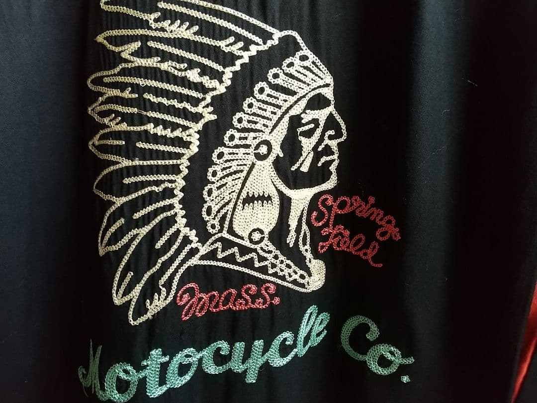 Indian Motorcycle 刺繍ボウリングシャツ